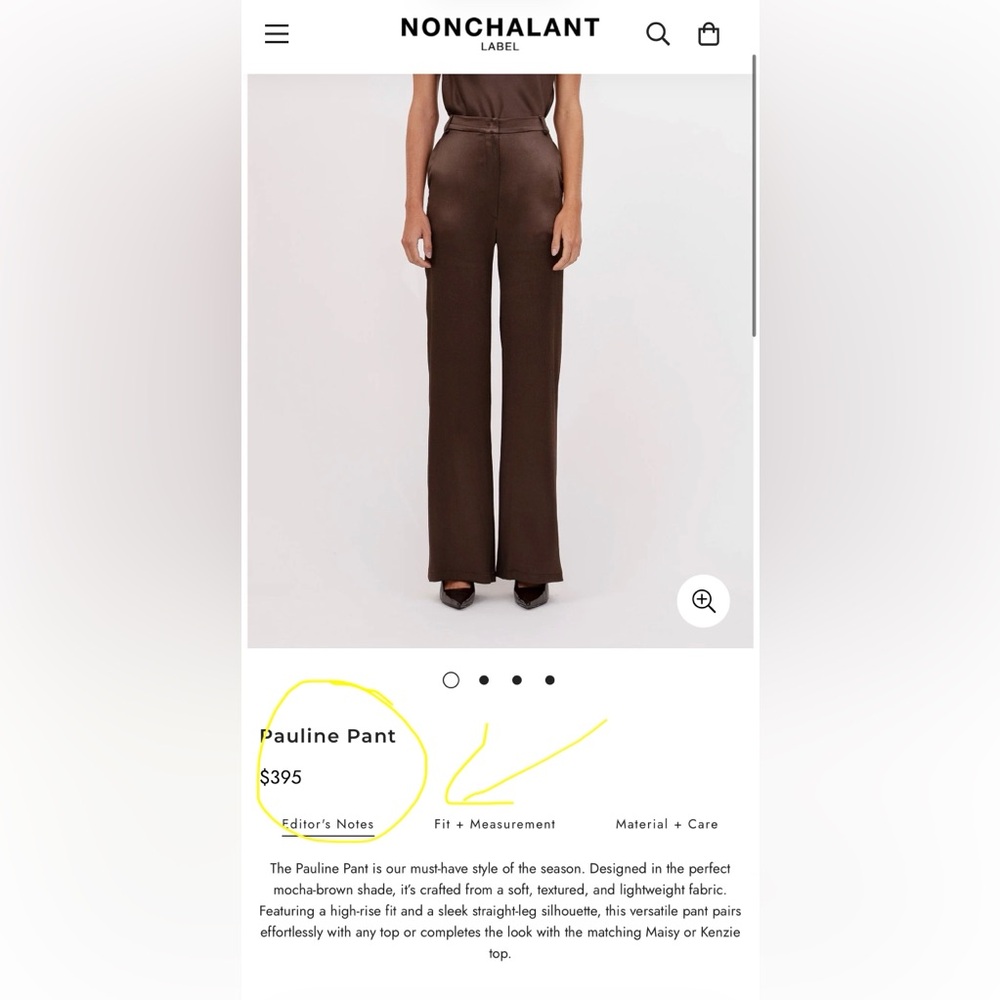NONCHALANT Pauline Pants Brown Wide-Leg Pants